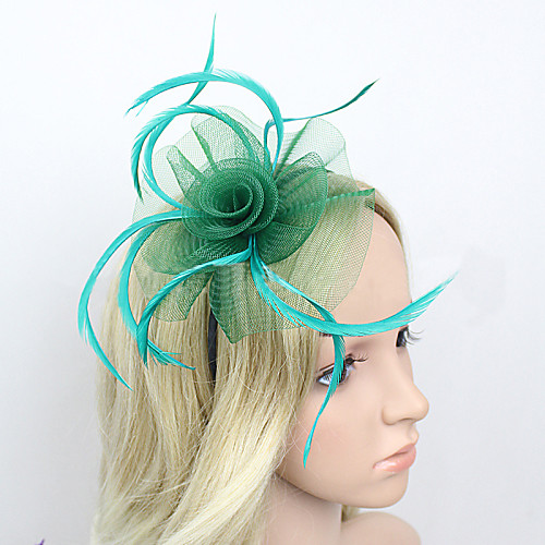 

Feather / Net Fascinators / Headwear with Floral 1pc Wedding / Special Occasion Headpiece