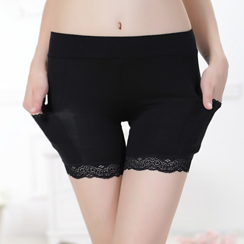 

Women's Solid Colored Shorties & Boyshorts Panties High Lace Black One-Size