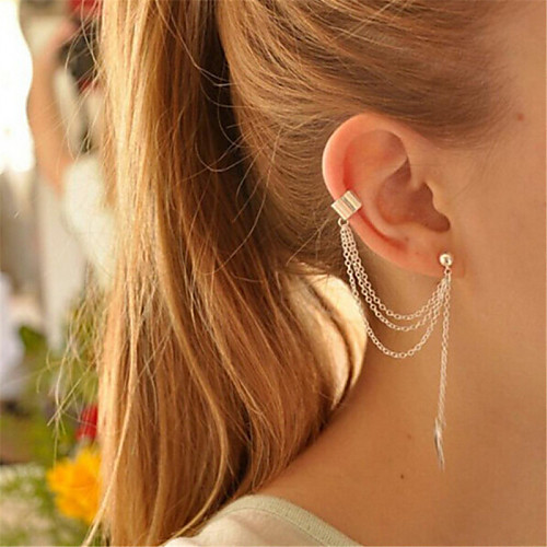 

Women's Clip on Earring Helix Earrings Dainty Ladies Personalized Tassel Earrings Jewelry Golden / White For