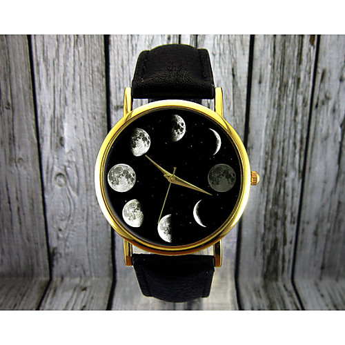 

Women's Wrist Watch Quartz Leather Black / Brown Moon Phase Analog Ladies Fashion Elegant - Black Brown