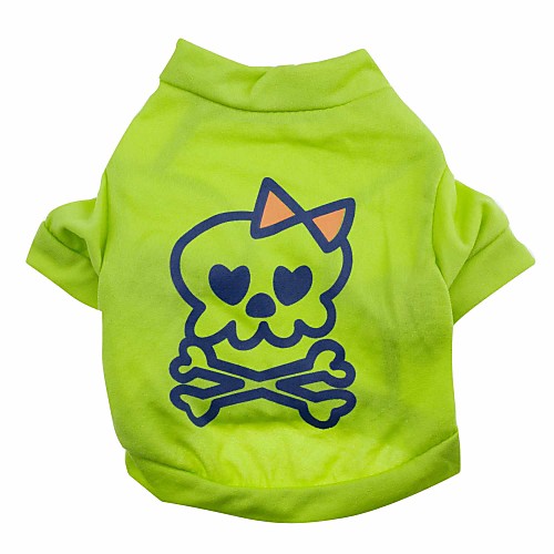 

Shirt / T-Shirt Puppy Clothes Skull Dog Clothes Puppy Clothes Dog Outfits Green Costume for Girl and Boy Dog Cotton XS S M L