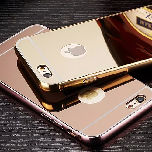 

Case For Apple Plating / Mirror Back Cover Solid Colored Hard Metal