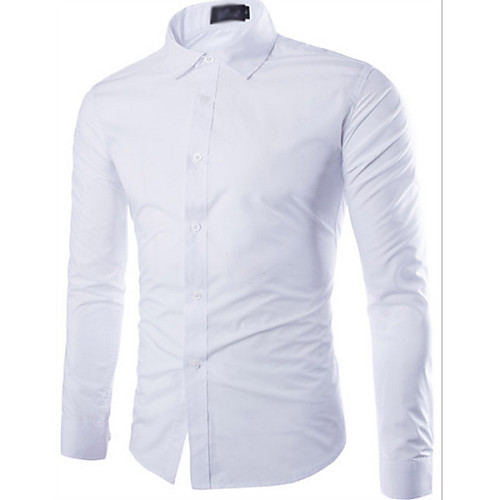 

Men's Shirt Solid Colored Long Sleeve Casual / Daily Tops Lavender White Light gray