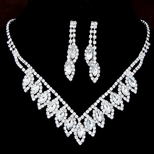 

Jewelry Set Choker Necklace Ladies Bridal Party Imitation Diamond Earrings Jewelry White / White 2 / White 3 For Wedding Masquerade Engagement Party Prom Promise