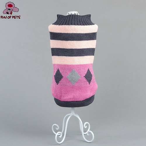 

Cat Dog Coat Sweater Stripes Cosplay Holiday Wedding Christmas New Year's Winter Dog Clothes Puppy Clothes Dog Outfits Pink Costume for Girl and Boy Dog XS S M L XL