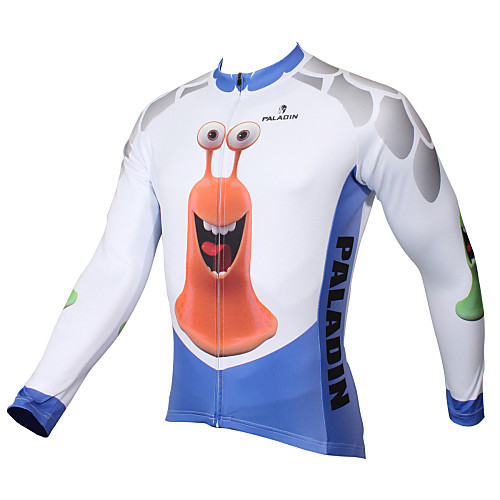 

ILPALADINO Men's Long Sleeve Cycling Jersey Winter Summer Polyester BlueWhite Cartoon Animal Bike Jersey Top Road Bike Cycling Ultraviolet Resistant Quick Dry Breathable Sports Clothing Apparel
