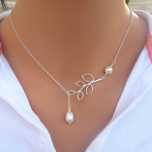 

Women's Pearl Beaded Necklace Pearl Necklace Lariat Drop Ladies Fashion Pearl Imitation Pearl Alloy Necklace Jewelry For Party Wedding Casual Daily