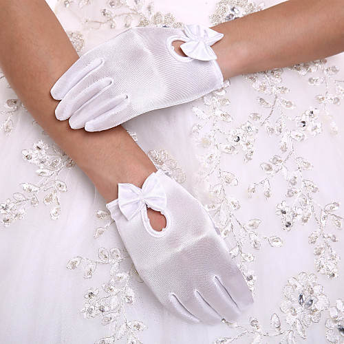 

Spandex Wrist Length Glove Party / Evening Gloves / Flower Girl Gloves With Bowknot / Pearl
