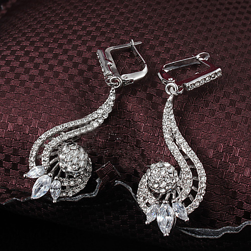 

Women's Cubic Zirconia Stud Earrings Sterling Silver Zircon Earrings Jewelry Silver For Wedding Party Daily Casual
