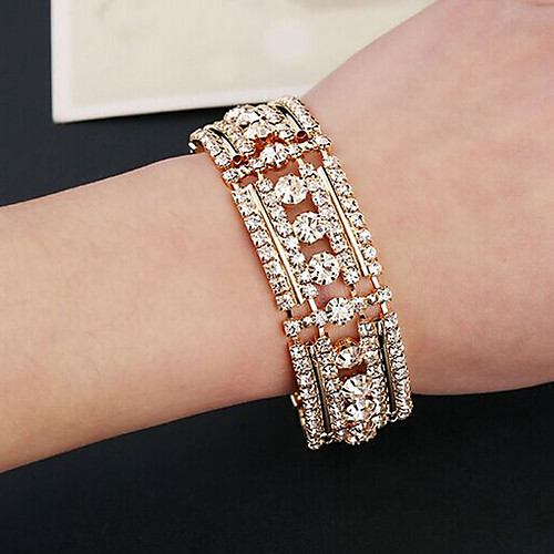 

Cuff Imitation Diamond Bracelet Jewelry Gold / Silver For Wedding Party Special Occasion Anniversary Gift Casual