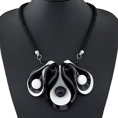 

Women's Statement Necklace Bib Ladies Fashion Alloy White Brown Necklace Jewelry For Special Occasion Birthday Gift