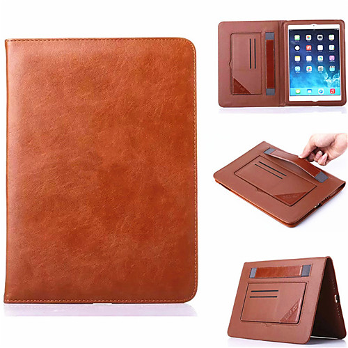 

Case For Apple iPad Mini 4 Card Holder / with Stand / Auto Sleep / Wake Full Body Cases Solid Colored Genuine Leather