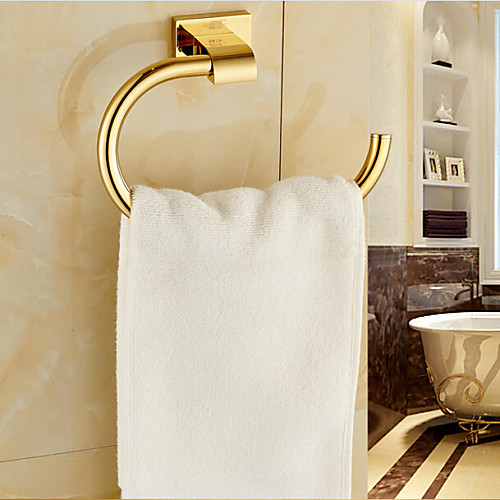 

Towel Bar Contemporary Brass 1 pc - Hotel bath towel ring