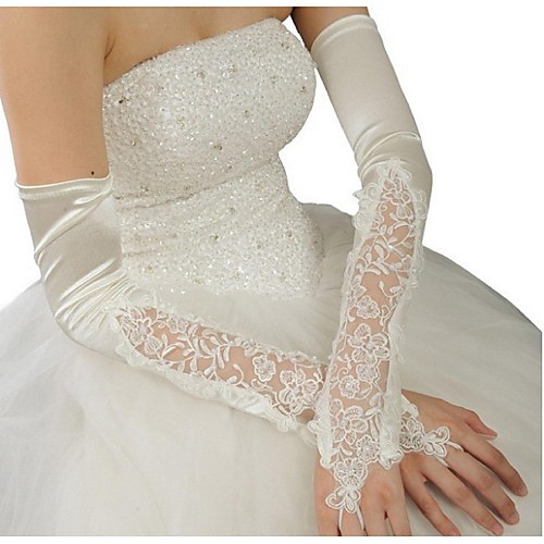 

Satin / Polyester Opera Length Glove Classical / Bridal Gloves With Solid