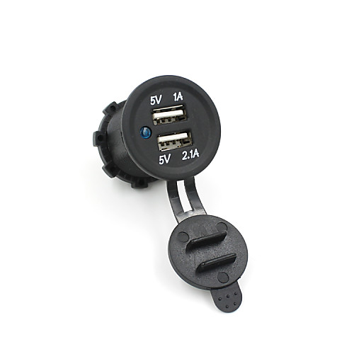 

5V 3.1A Dual USB Port Socket Adapter Car Charger Power Outlet For Ipad Iphone 12V 24V Car Motorcycle Waterproof Boat Mobile Phones Led