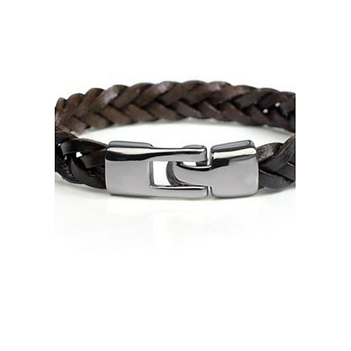 

Men's Leather Bracelet Plaited Wrap Party Work Basic Casual Classic Leather Bracelet Jewelry Black / Brown For Gift Casual Daily Sports Valentine