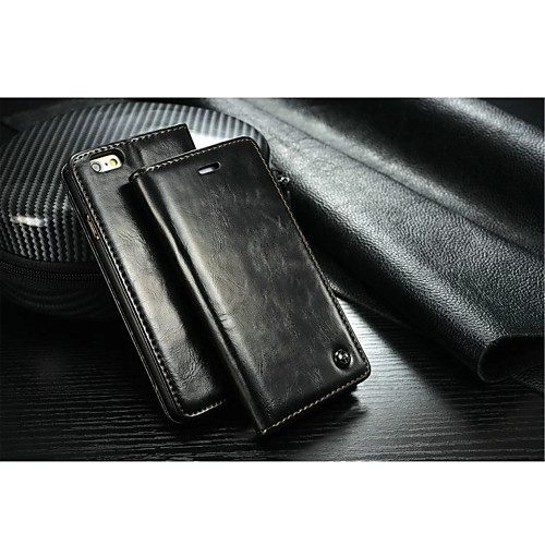 

Phone Case For Apple Full Body Case iPhone X iPhone 8 Plus iPhone 8 iPhone 7 Plus iPhone 7 iPhone 6s Plus iPhone 6s iPhone 6 Plus iPhone 6 Card Holder with Stand Solid Colored Hard Genuine Leather