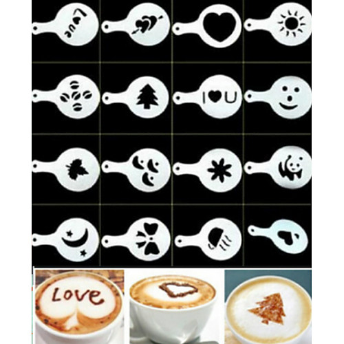 

1set Cafe Foam Spray Template Barista Stencils Decoration Tool Garland Mold Coffee Printing Flower Model