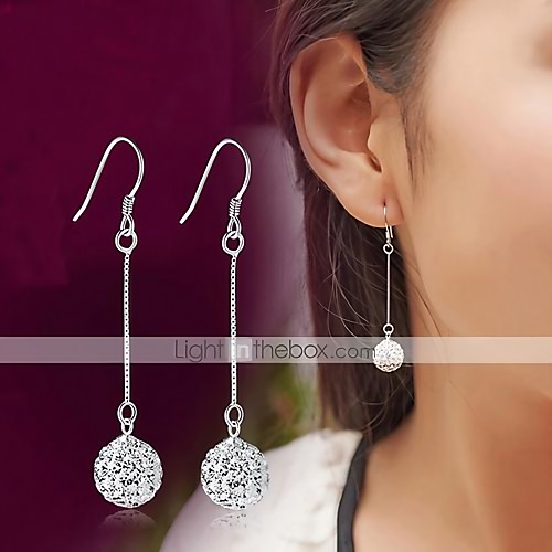 

Crystal Synthetic Diamond Drop Earrings Dangle Earrings Hanging Earrings Disco Ball Ball Ladies Luxury Fashion Classic Sterling Silver Crystal Imitation Diamond Earrings Jewelry Silver For Party