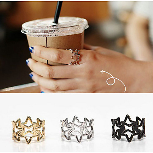 

Jewelry Set Hollow Out Golden Black Silver Alloy Ladies 3pcs One Size / Women's / Rings Set