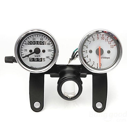 

Iztoss Motorcycle Odometer Tachometer Speedometer Gauge with Black Bracket