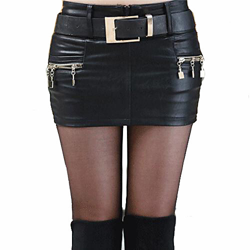 

Women's Daily Wear Going out Sexy Streetwear Bodycon Skirts Solid Colored Split Red Black / Mini / Slim