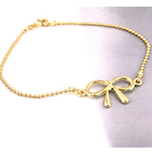 

Women's Anklet Hollow Bowknot Ladies Simple Style Alloy Bracelet Jewelry Silver For Party Daily Casual