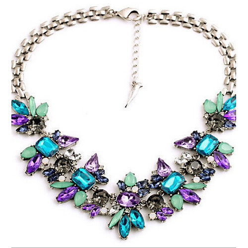 

Women's Statement Necklace Ladies Colorful Fashion Festival / Holiday Gemstone Alloy Blue Necklace Jewelry For Party Special Occasion Birthday Gift Daily