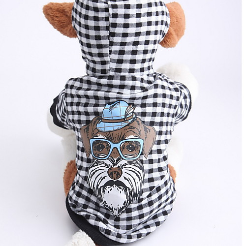 

Dog Hoodie Puppy Clothes Plaid / Check Animal Fashion Waterproof Dog Clothes Puppy Clothes Dog Outfits Black / White Costume for Girl and Boy Dog Cotton XS S M L