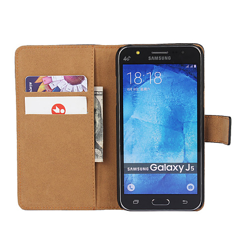 

Кейс для Назначение SSamsung Galaxy Кейс для Samsung Galaxy Кошелек / Бумажник для карт / со стендом Чехол Однотонный Кожа PU для J7 (2016) / J7 / J5 (2016)