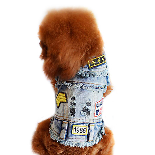 

Dog Coat Denim Jacket / Jeans Jacket Jeans Fashion Cowboy Dog Clothes Puppy Clothes Dog Outfits Black Blue Costume for Girl and Boy Dog PU Leather Cotton M L XL