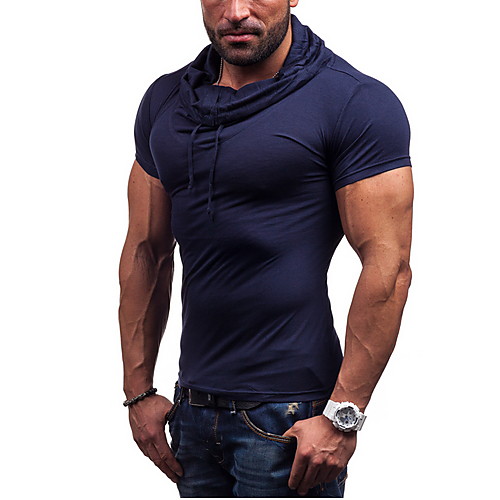 

Men's T shirt Solid Colored Short Sleeve Daily Tops Cotton Active Camel Navy Blue Dark Gray