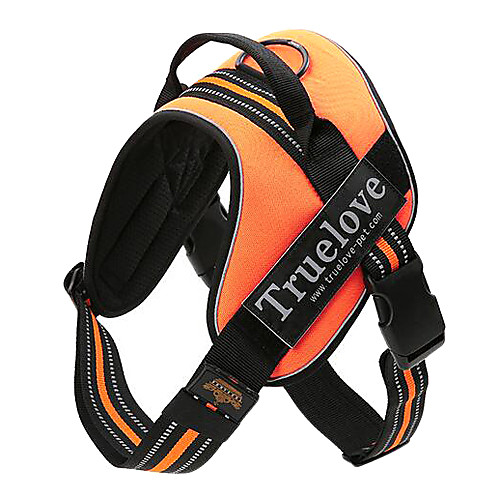 

Dog Harness Adjustable / Retractable Nylon Black Orange Green