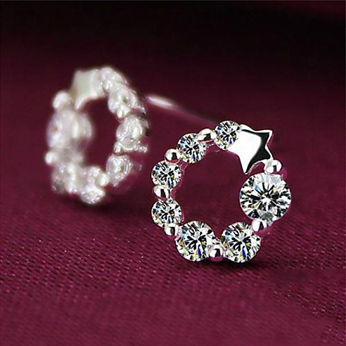 

Women's Crystal Stud Earrings Cross Star Ladies Sterling Silver Rhinestone Silver Earrings Jewelry Silver For Party Wedding Daily Masquerade Engagement Party Prom