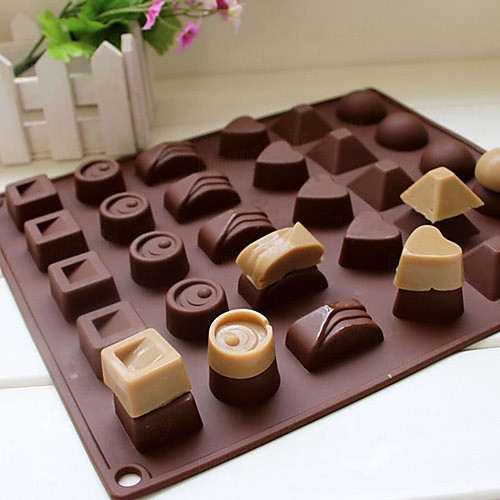 

30 Cavity Silicone Heart Round Chocolate Mold Ice Cube Tray Mould