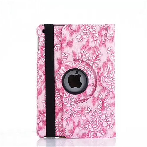 

Case For Apple iPad Air 2 360° Rotation / with Stand / Auto Sleep / Wake Full Body Cases Flower PU Leather