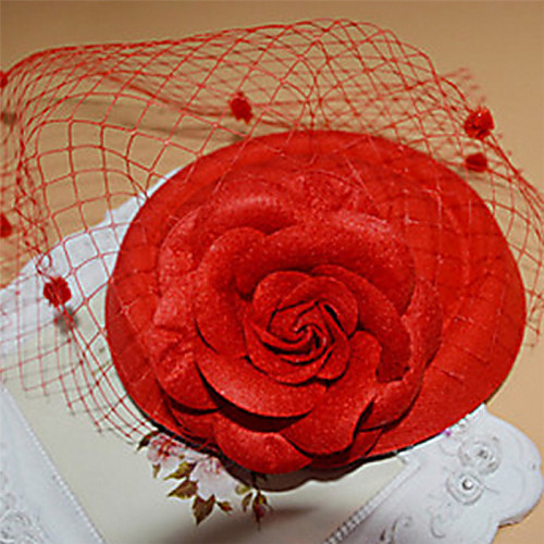 

Women's Hairpins Fascinators Wreaths For Wedding Party Special Occasion Lace Red White Black