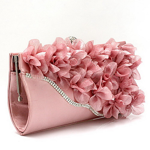 

Women's Flower Chiffon Evening Bag Black / Fuchsia / Pink
