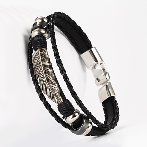 

Women's Wrap Bracelet Leather Bracelet Plaited Wrap Personalized Leather Bracelet Jewelry Black / Brown For Christmas Gifts Wedding Daily Casual