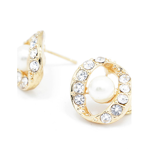 

Women's Crystal Stud Earrings Drop Earrings Classic Imitation Pearl Earrings Jewelry Rose Gold For Party 1pc