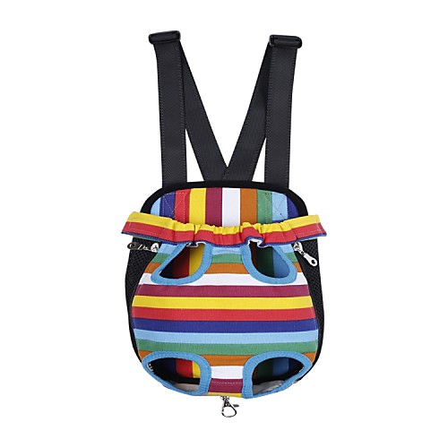 

Cat Dog Carrier Bag & Travel Backpack Front Backpack Portable Cute Fabric Black and Purple Camouflage Color Rainbow