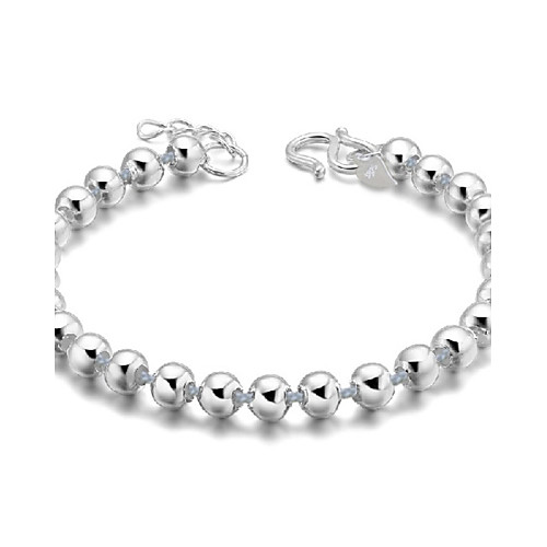 

Women's Chain Bracelet Beads Ladies Sterling Silver Bracelet Jewelry Silver For Wedding / Silver Plated