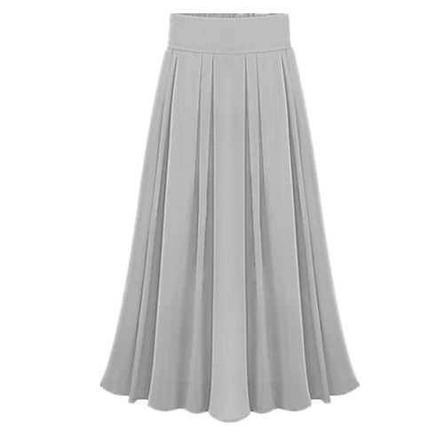 

Women's Going out Swing Skirts - Solid Colored Pleated / Chiffon Black White Light Green One-Size