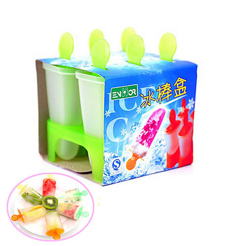 

6 Cell DIY Ice Cream Pop Mold Popsicle Maker Lolly Mould Tray Pan Kitchen Tools(Random Color
