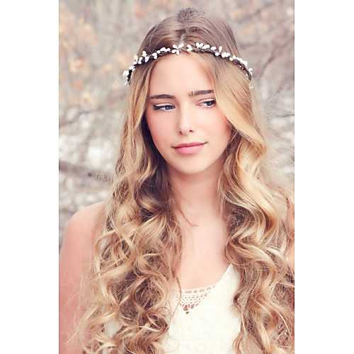 

Women's Headbands Fascinators forehead jewelry For Wedding Party Daily Casual Fabric White