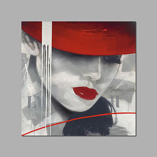 

Oil Painting Hand Painted People Modern Stretched Canvas With Stretched Frame