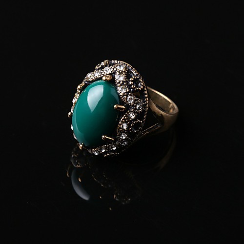 

Statement Ring Black Green Gold Plated Fashion / Women's
