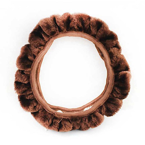 

ZIQIAO Steering Wheel Covers Plush Black / Yellow / Brown For universal