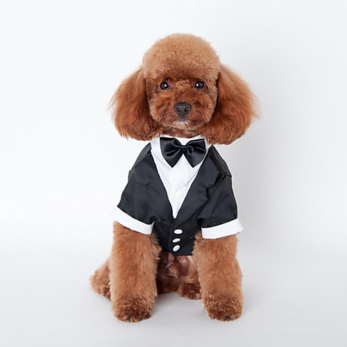 

Dog Necklace Shirt Puppy Clothes British Holiday Wedding Dog Clothes Puppy Clothes Dog Outfits Costume for Girl and Boy Dog Terylene Cotton S M L XL XXL