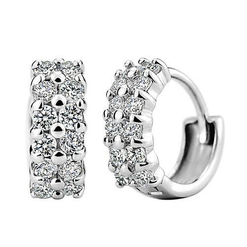 

Women's Cubic Zirconia Stud Earrings Sterling Silver Cubic Zirconia Earrings Jewelry Silver For Party Wedding Casual Daily